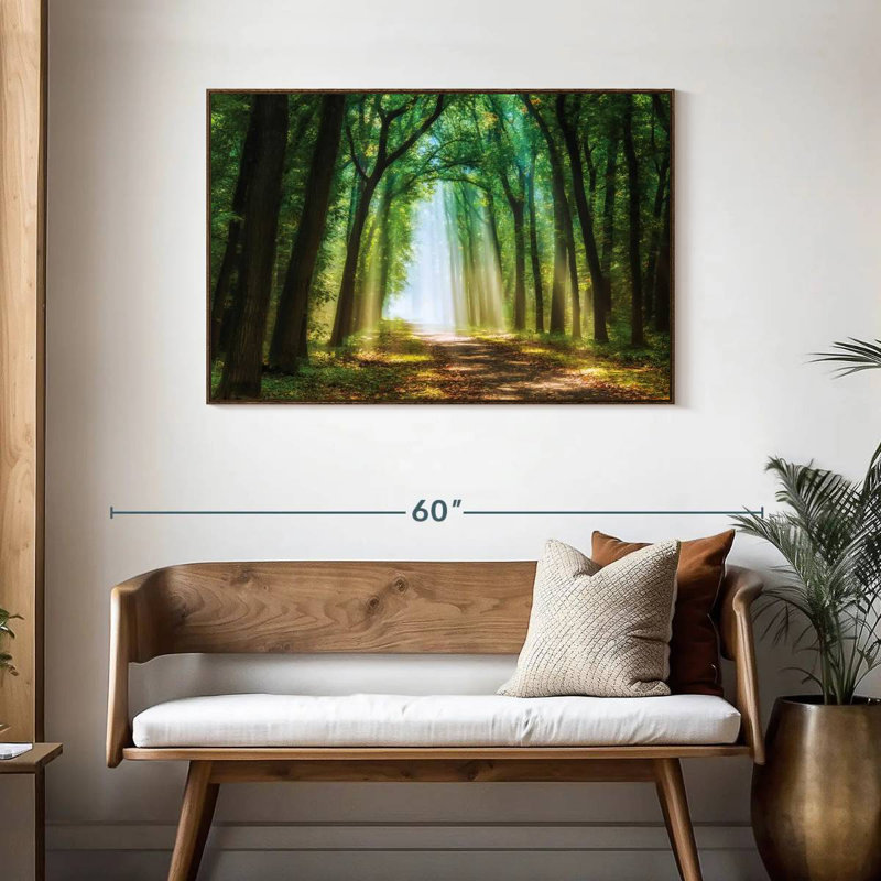 Rideau de lumière, 43 po x 29 po, Cadre flottant noyer