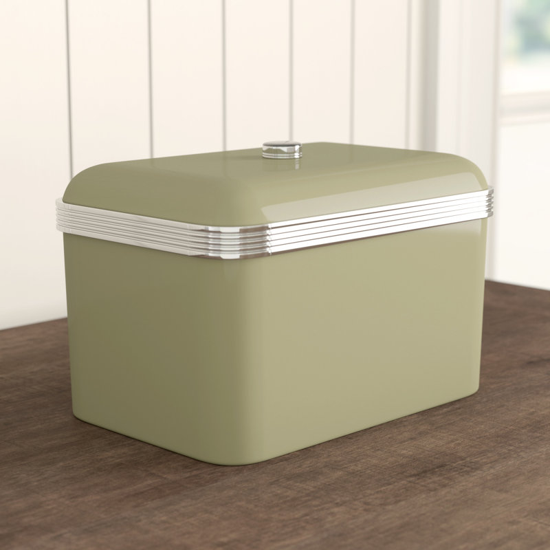 Swan Retro Bread Bin, Metal, 18 Litre,, Green