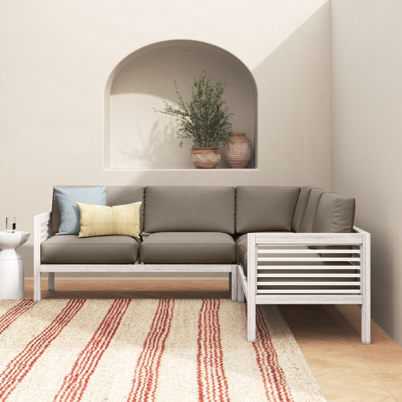 Canapé modulaire avec coussins Torland, Cast Shale Sunbrella® tissage uni