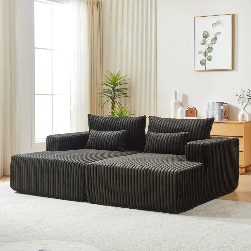 Lit modulaire inclinable surdimensionné de 87 po, fauteuil-lit moderne moelleux, aucun assemblage requis, nuage confortable pour l'assemblage du salon, chambre à coucher