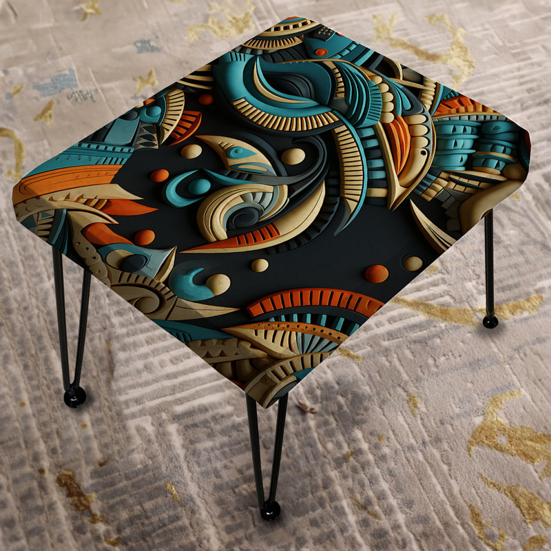 Tribal Motifs Eclectic Melody - Repose-pieds rectangulaire éclectique