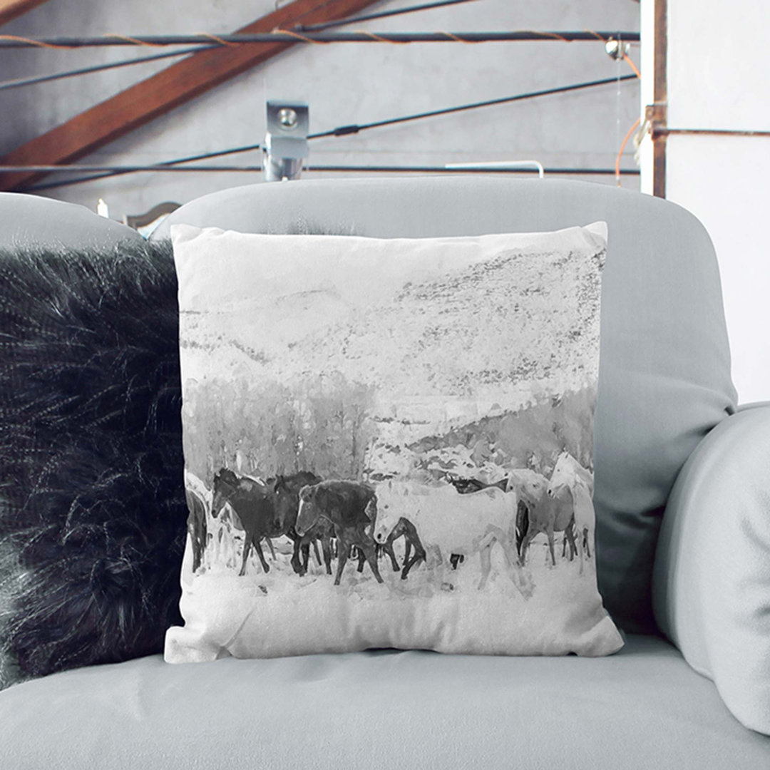 Herd of Horses Cushion with Filling