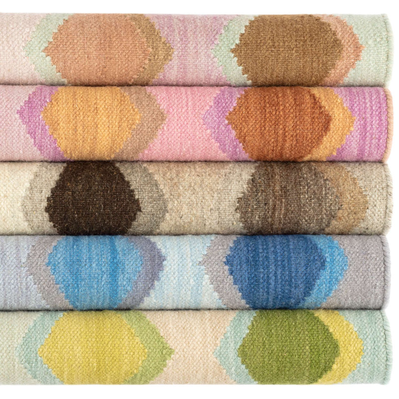 Tapis de sécurité en laine tissé à la main neutre, Rectangle de 2 pi x 3 pi