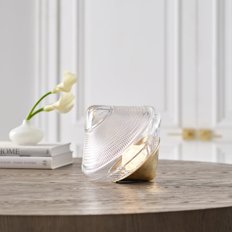 Waterford Copper Coast 12" Rechargeable Accent Light with Clear Crystal, Silver