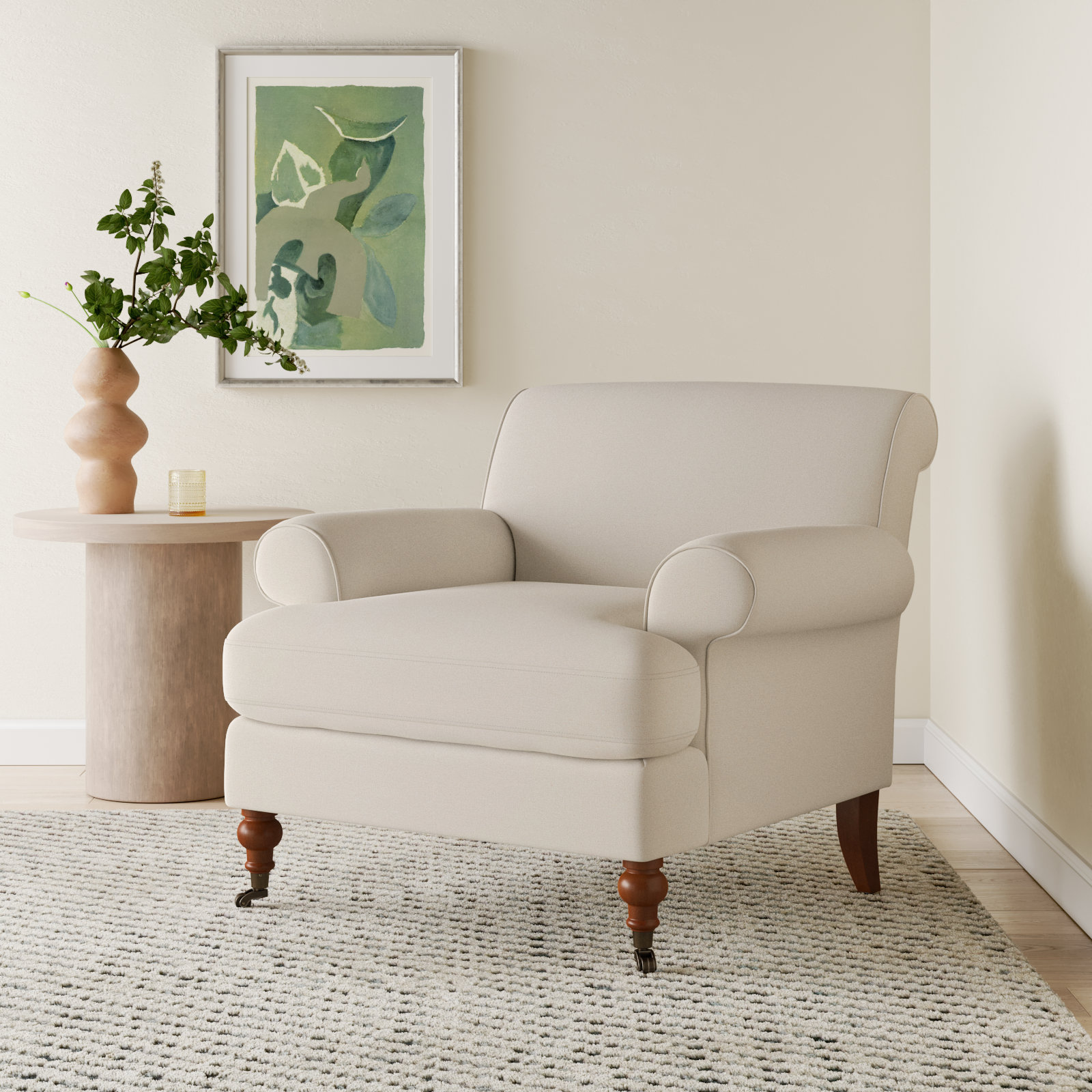 Harbor Upholstered Armchair, Sky Neutral Beige