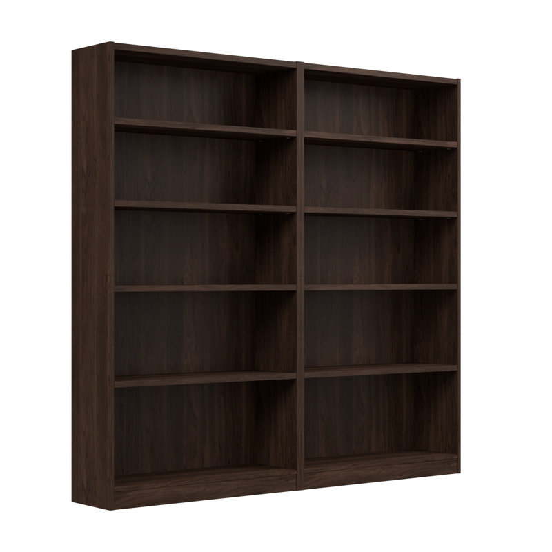Doyno 71.46" H Manufactured Wood Standard Bookcase, Black Walnut