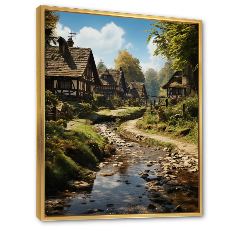 Barrada, Allemagne, campagne, bonheur II, H 20 po x l 12 po x P 1 po, Cadre flottant doré