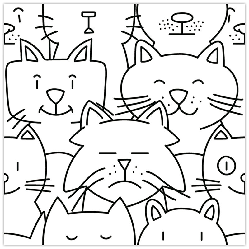 Oh My Cat 10" x 10" Porcelain Patterned Wall & Floor Tile