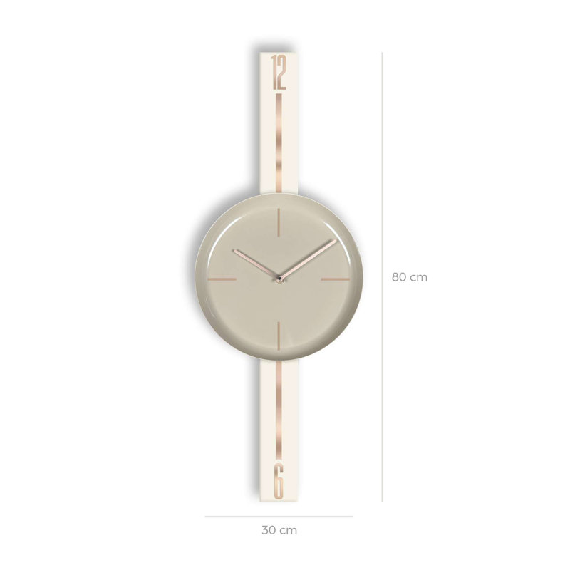 Elegant Decorative Wall Clock, 30 in Diameter, Cream & Cappuccino Steel Design | 100% Steel Construction, Thickness: 0.04 in | Ideal for Home or Office Décor, Stylish and Durable Timepiece