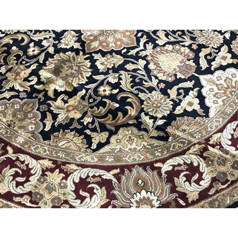 Tapis noir et rouge de haute qualité noué à la main