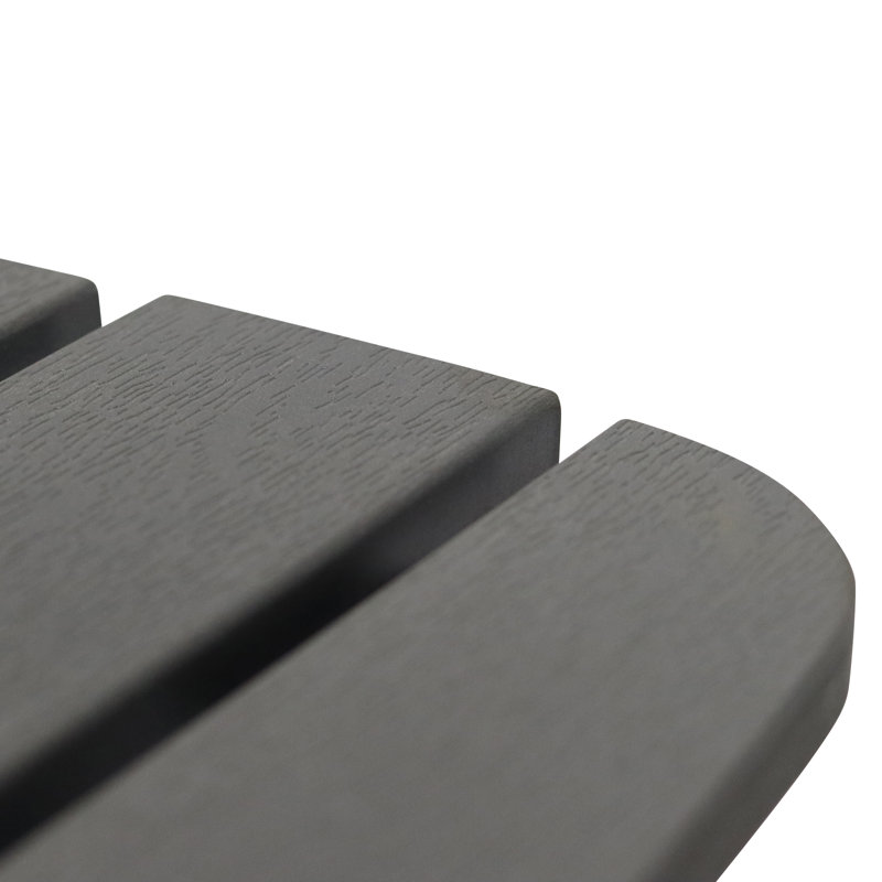 Table d'extérieur Yossif en naturel avec colonne et base en noir, Gris foncé