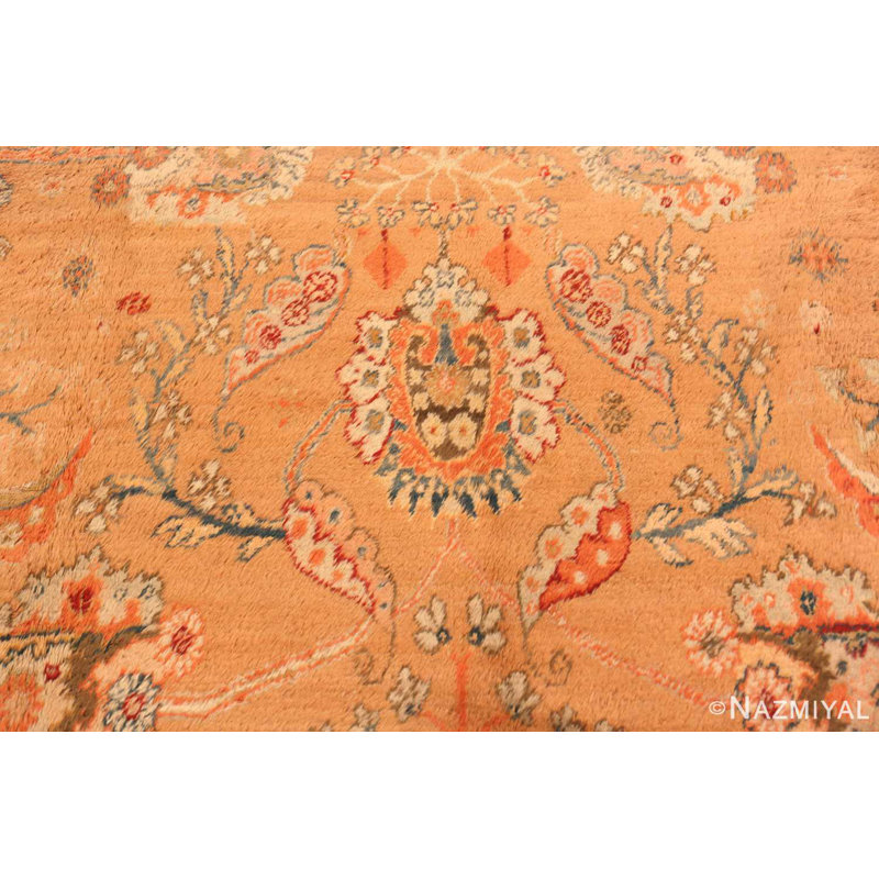 One-of-a-Kind 9'7" X 14' Before 1900 Area Rug in Brown/Orange/Blue