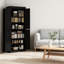Armoire de cuisine de style nordique, armoire de cuisine autoportante, armoire de rangement avec portes et tablettes