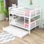 Lit superposé double au-dessus d'un lit double avec lit gigogne simple-559956394