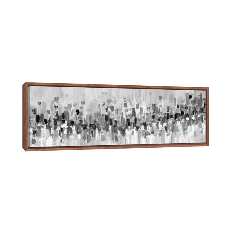 Bleu Staccato - noir et blanc 6 pièces, Cadre flottant classique en bois, H 40,64 cm x l 121,92 cm