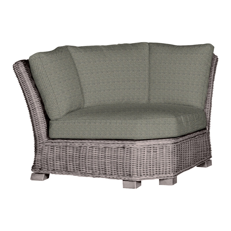 Rustic Woven Sectional Corner, No Welt, Oyster, Intermix Bark