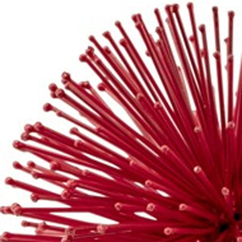 Erizo Spiked Large Sphere, Red, 6" H x 6" W x 6" D