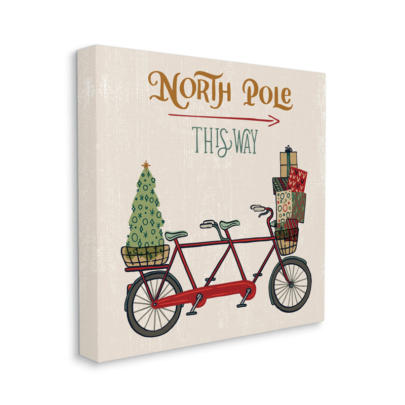 Vélo tandem directionnel rouge North Pole, Toile tendue, H 30 po x l 30 po