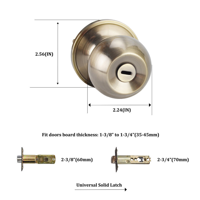 2.24'' Diameter Privacy (Bed & Bath) Brass