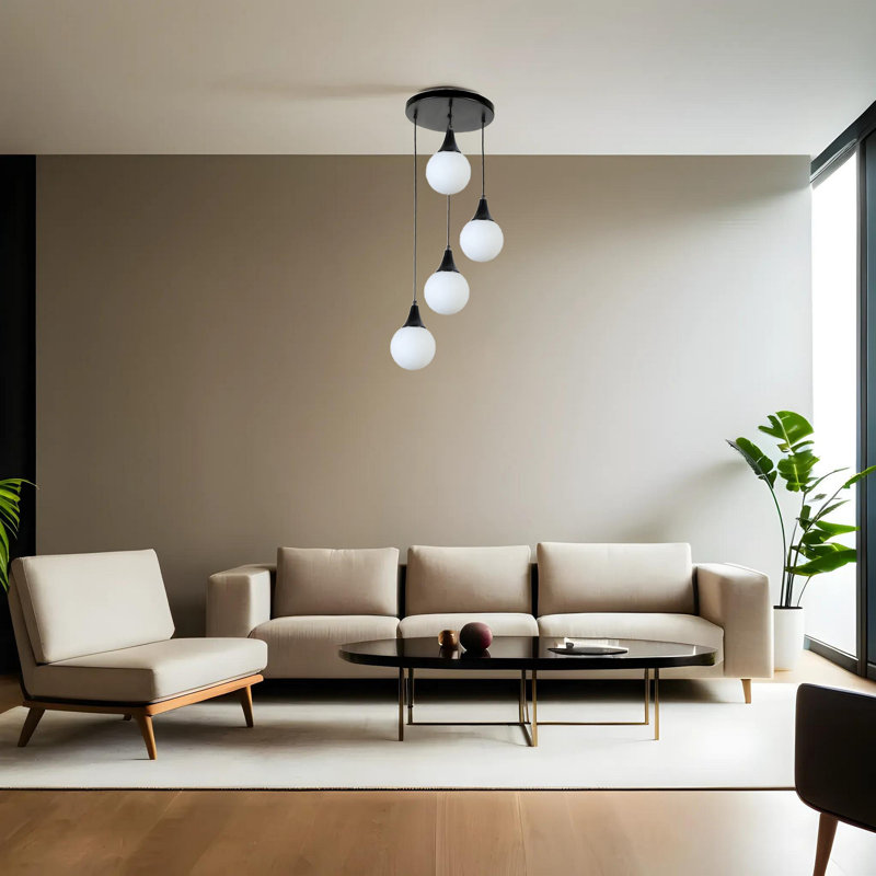 Chandle Chandelier, White/Black