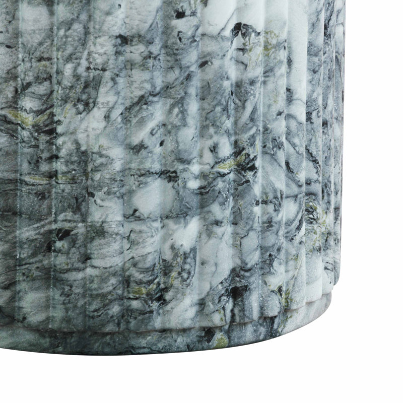 Serafina 16" Marble Pattern Concrete Side Table