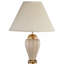Lampe de table haute 27 po en céramique, en forme d'urne avec finition ivoire, abat-jour en lin-1712439089-1712439090