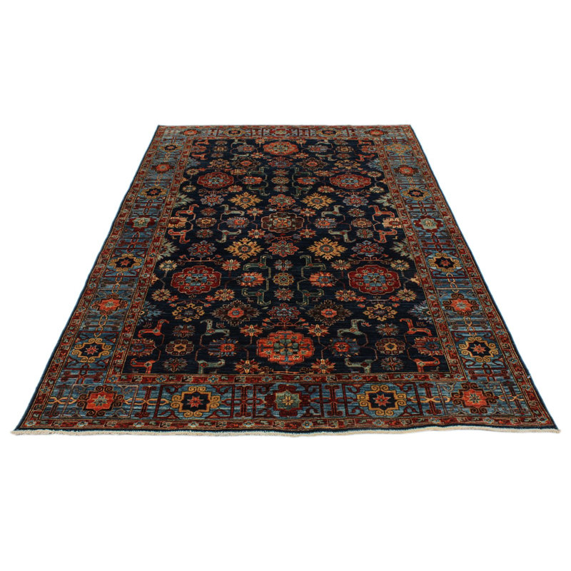 Tapis bleu marine et bleu 5 x 8
