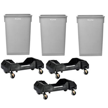 36L/9.51Gallon Rectangular Kitchen Trash Can with Wheels