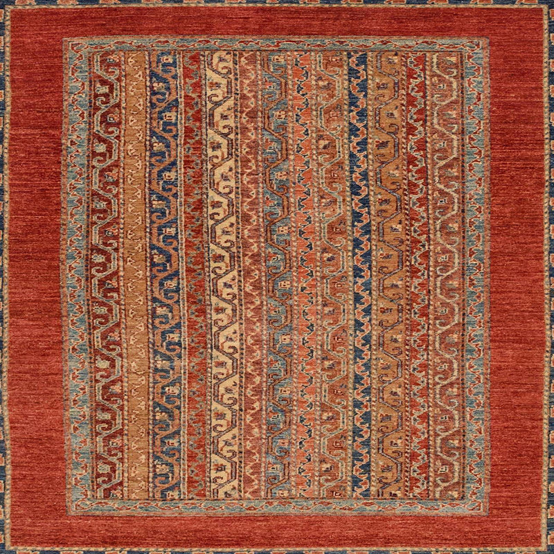Tapis abstrait moderne 2859, Carré 7 pi