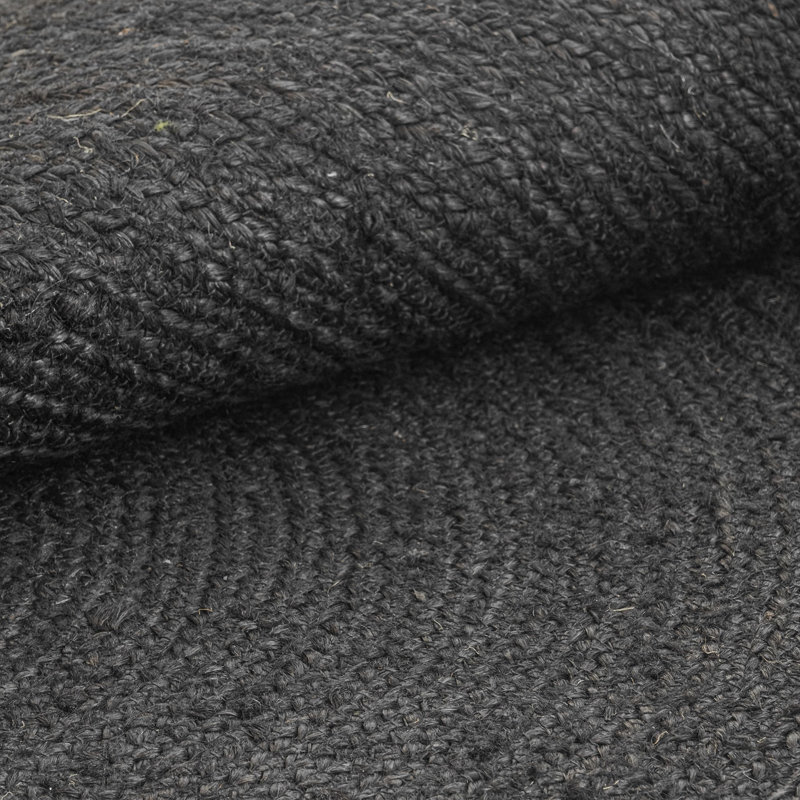 Round Braided Christensen | 3' Round | Black, Noir, Ovale 4 pi x 6 pi