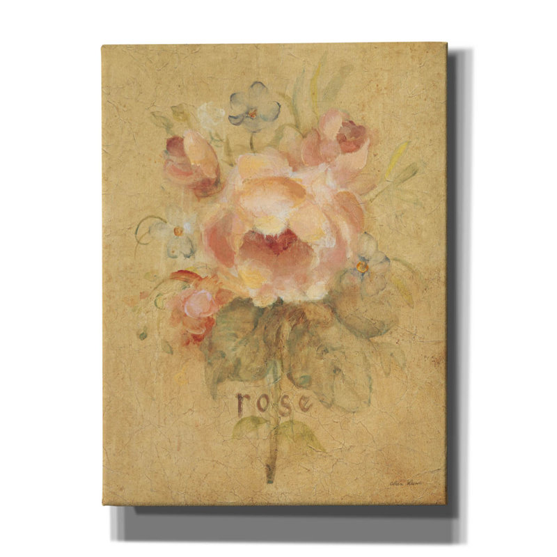 «Rose» par Cheri Blum, art mural sur toile, H 16 po x l 12 po x P 0,75 po
