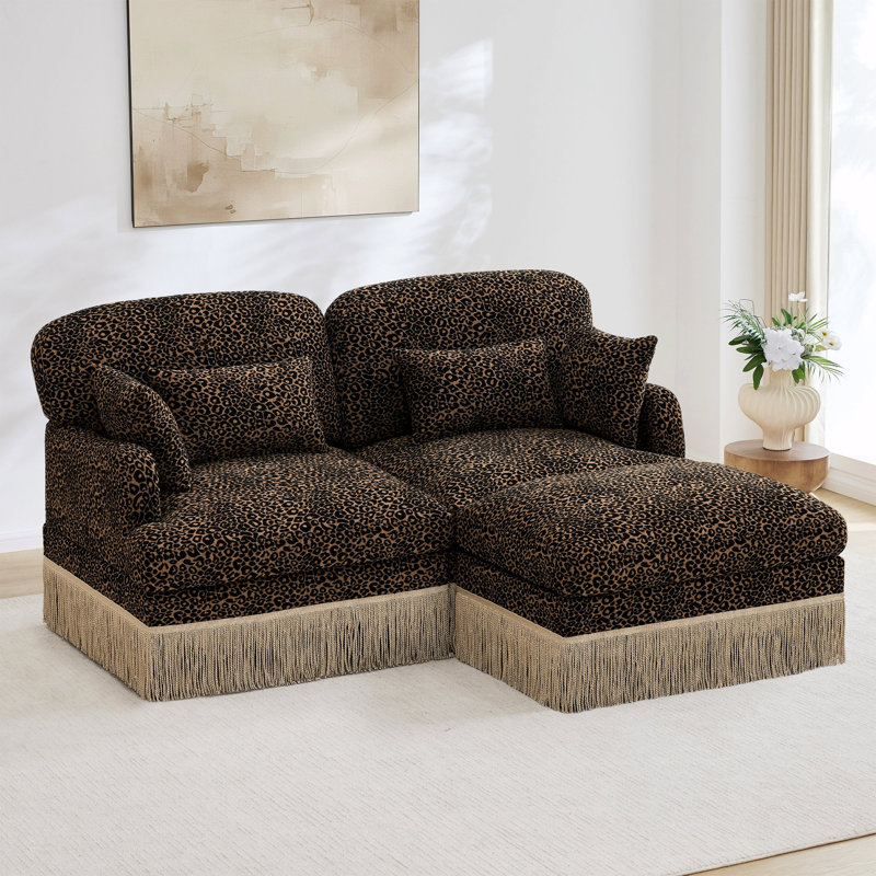 Canapé Comfy Chenille Leopard, Chenille brun