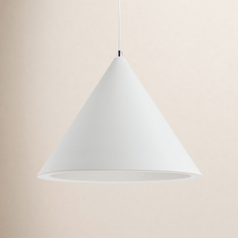Johnston 1-Light Dimmable Integrated LED Single Pendant, Matte White, 9.5" H x 12.5" W x 12.5" D
