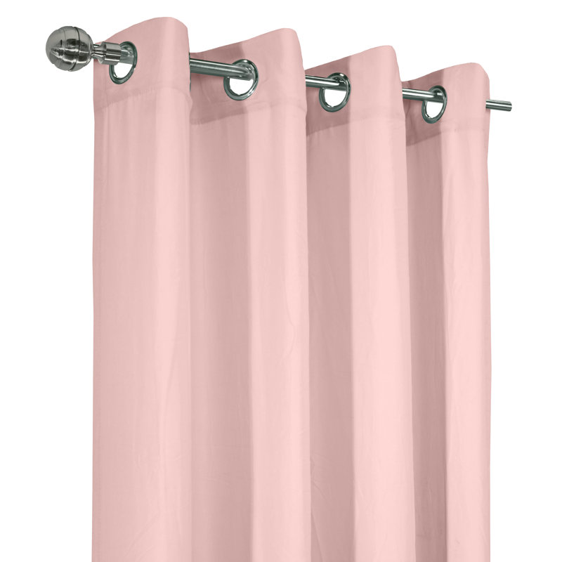Panneau de rideau simple semi-diaphane avec œillets Philipsberg, L 52 po x L 84 po, Rose