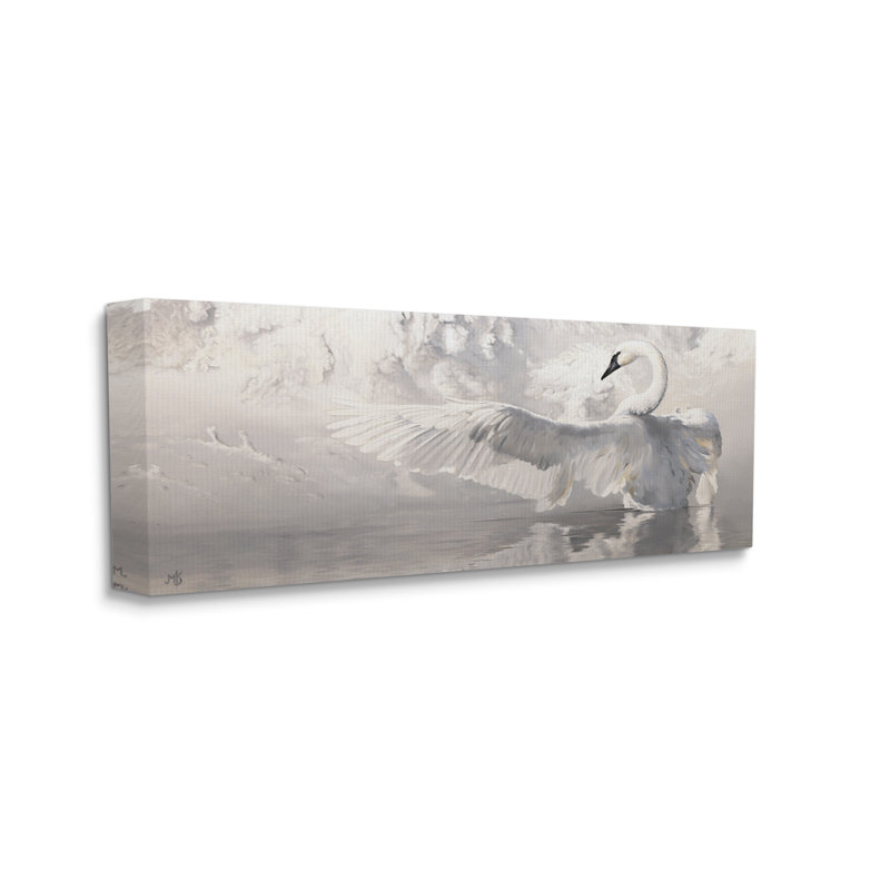 «Stupell Industries Swan Wingspan on Pond», art mural par Mark Kelso, H 20 po x l 48 po x P 1,5 po