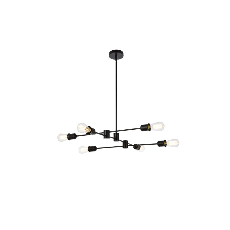 Cecelia 6 - Light Pendant, 4.4" H x 20" W x 20" D, Black