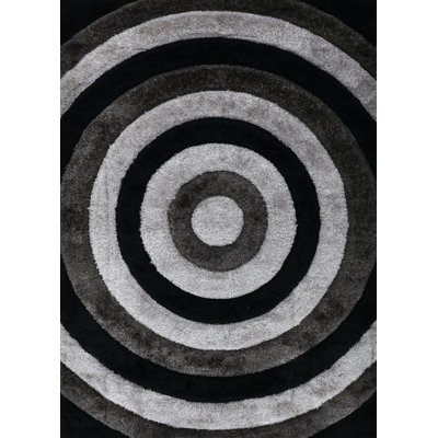 NYC Shag Performance Black Grey Area Rug