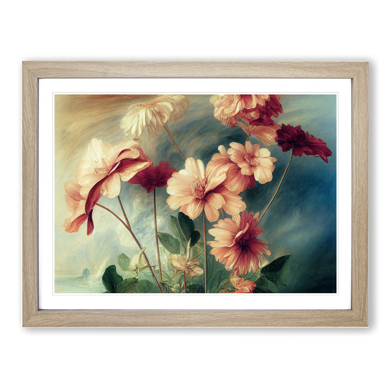Sensational Flowers - Framed Print, 34cm H x 46cm W x 2cm D, Oak 