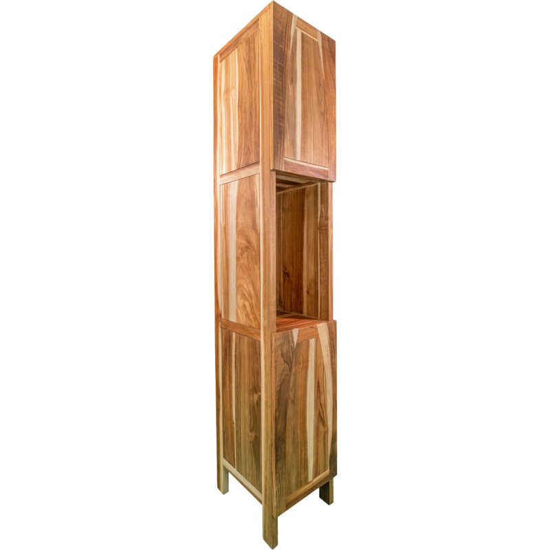 Earthy Teak 79" Tall Linen Cabinet with Adjustable Shelving