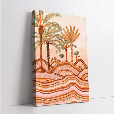 1 pièce, art mural encadré, paysage désertique tropical, art mural sur toile avec palmiers et collines ondulées, décoration bohème moderne pour le salon, la chambre à coucher, le bureau, la décoration à domicile, reproduction d'art prête à accrocher