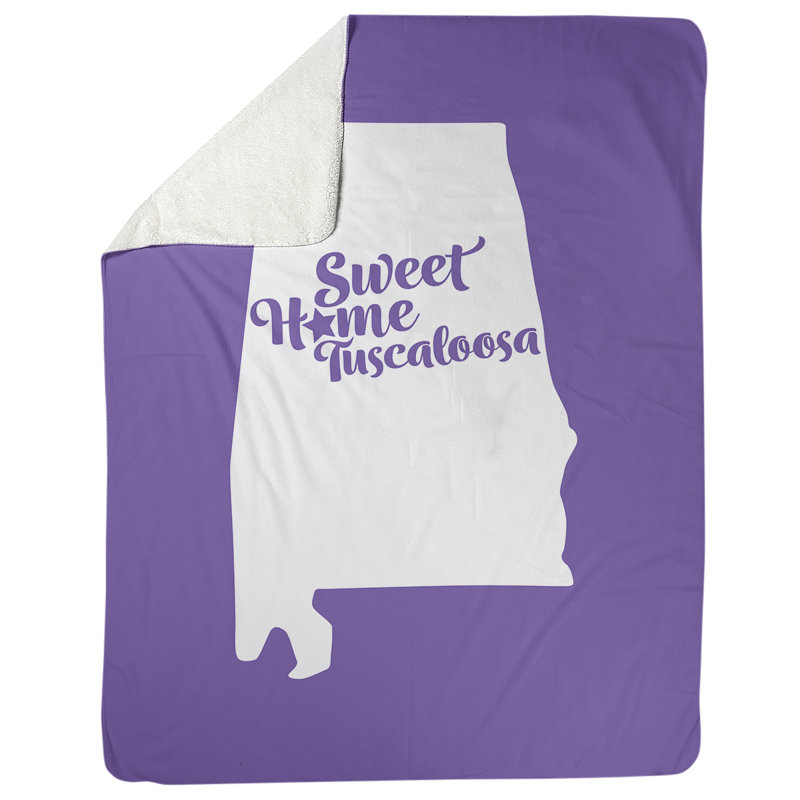 Jeté polaire tuscaloosa alabama, l 52,5 po x L 62,5 po, Mauve