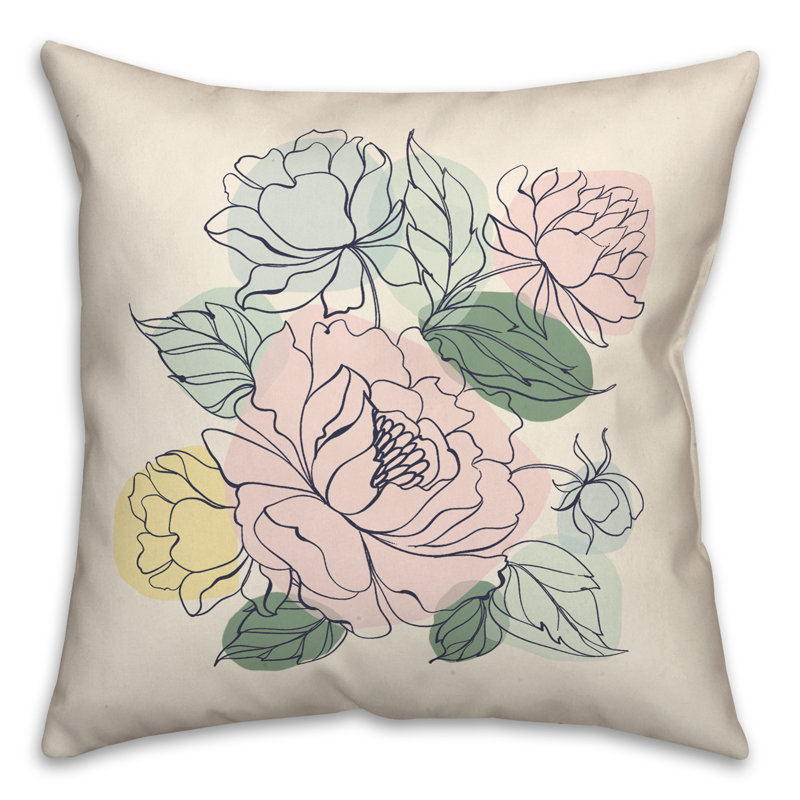 Floral Reversible Throw Pillow