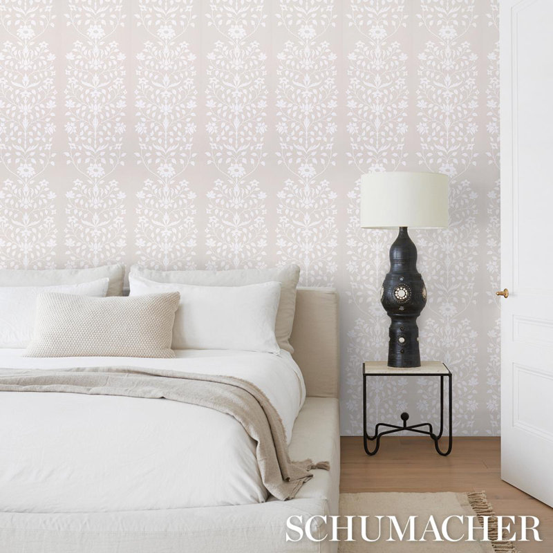 Schumacher x Marie-Anne Oudejans Jaipur Mughal Flower Wallpaper, Natural