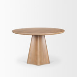 Jovani 48" Solid Light Brown Mango Wood Round Dining Table