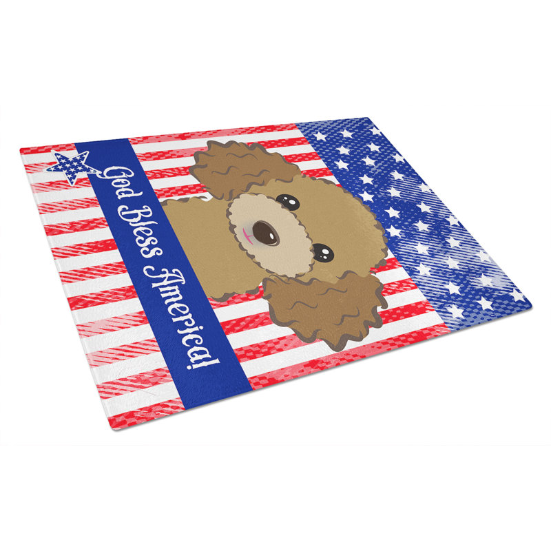 Planche à découper en verre trempé en verre trempé caroline de l’bless american, Caniche brun chocolat