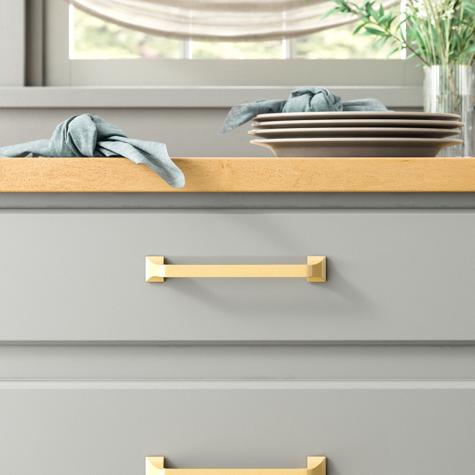 Forge Farmhouse Cabinet Pull, Brushed Golden Brass, 6-5/16", null