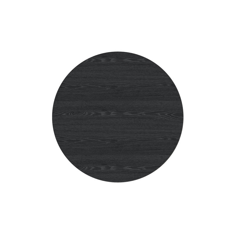 Plateau de table rond en bois massif, H 1,2 po x L 43,3 po x l 43,3 po, Noir, Rond