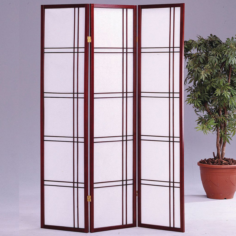 70.5" Tall Double Cross Shoji Panel Room Divider, Black, 4, 5 ft