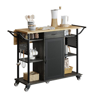 Solid Wood Top Kitchen Cart