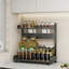 Étagère à épices réglable à 2 niveaux pour armoire - Tablette en métal robuste résistante à la rouille pour le garde-manger et le rangement de la salle de bain
